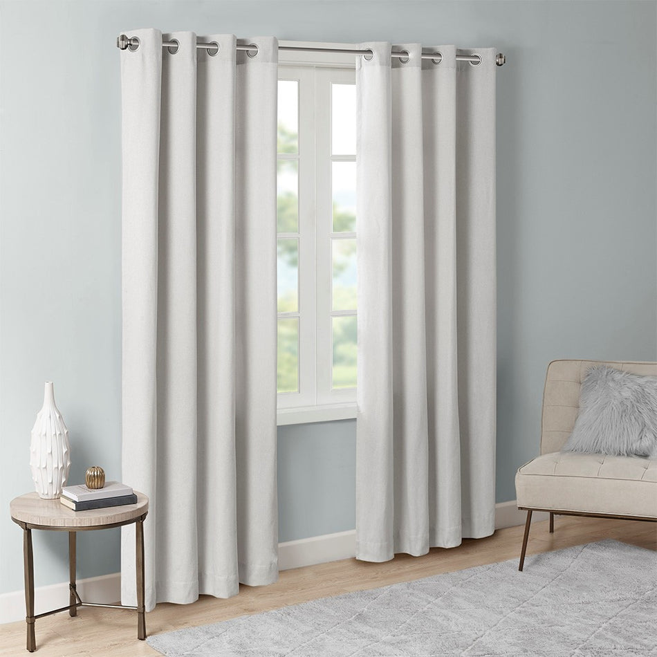 Englewood Solid Piece Dyed Grommet Top Window Panel - Grey - 50x84"