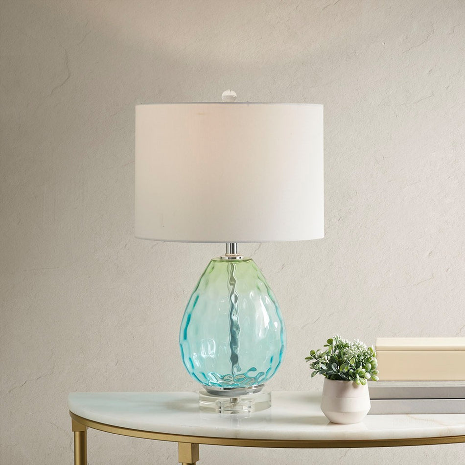 Borel Ombre Glass Table Lamp - Blue