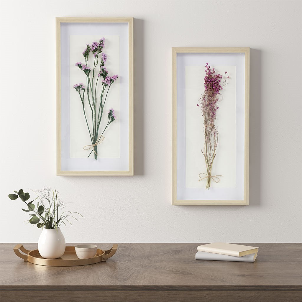 Madison Park Avant Garden Floral Natural Shadowbox 2 Piece Set - Multicolor 