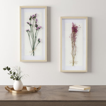 Madison Park Avant Garden Floral Natural Shadowbox 2 Piece Set - Multicolor 