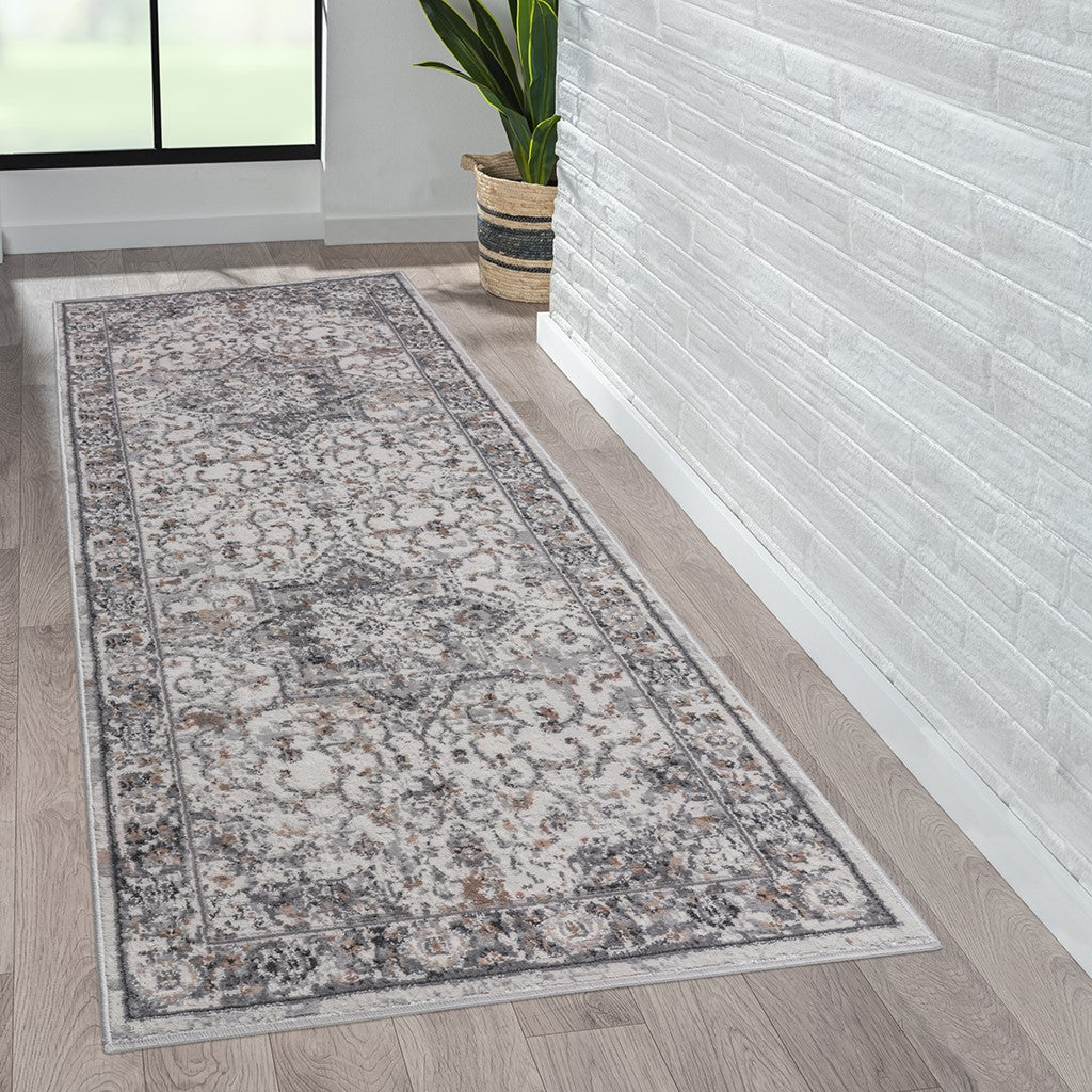 Madison Park Frances Medallion Woven Area Rug - Grey - 6x9'