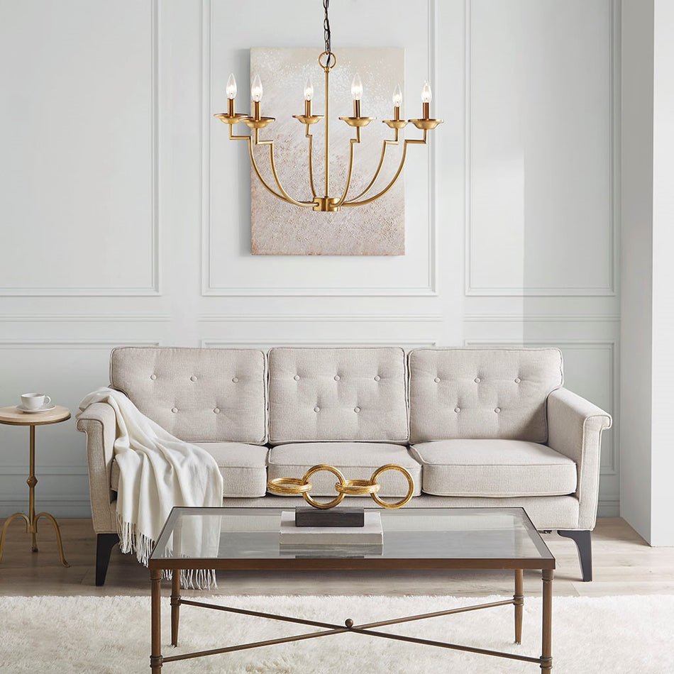 Savor 6-Light Traditional Candelabra Styled Chandelier - Gold