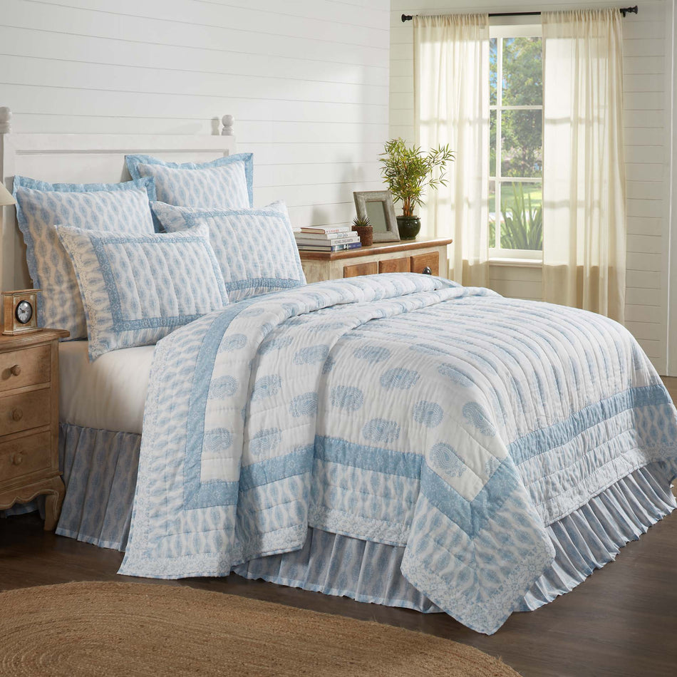 Avani Blue King Quilt 105Wx95L