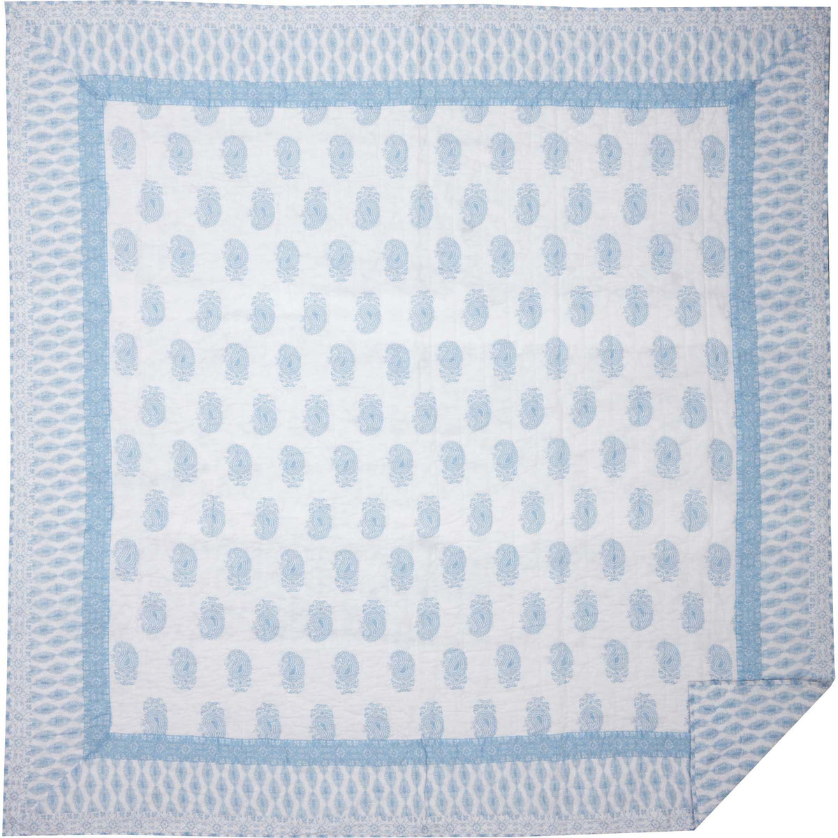 April & Olive Avani Blue Queen Quilt 90Wx90L By VHC Brands