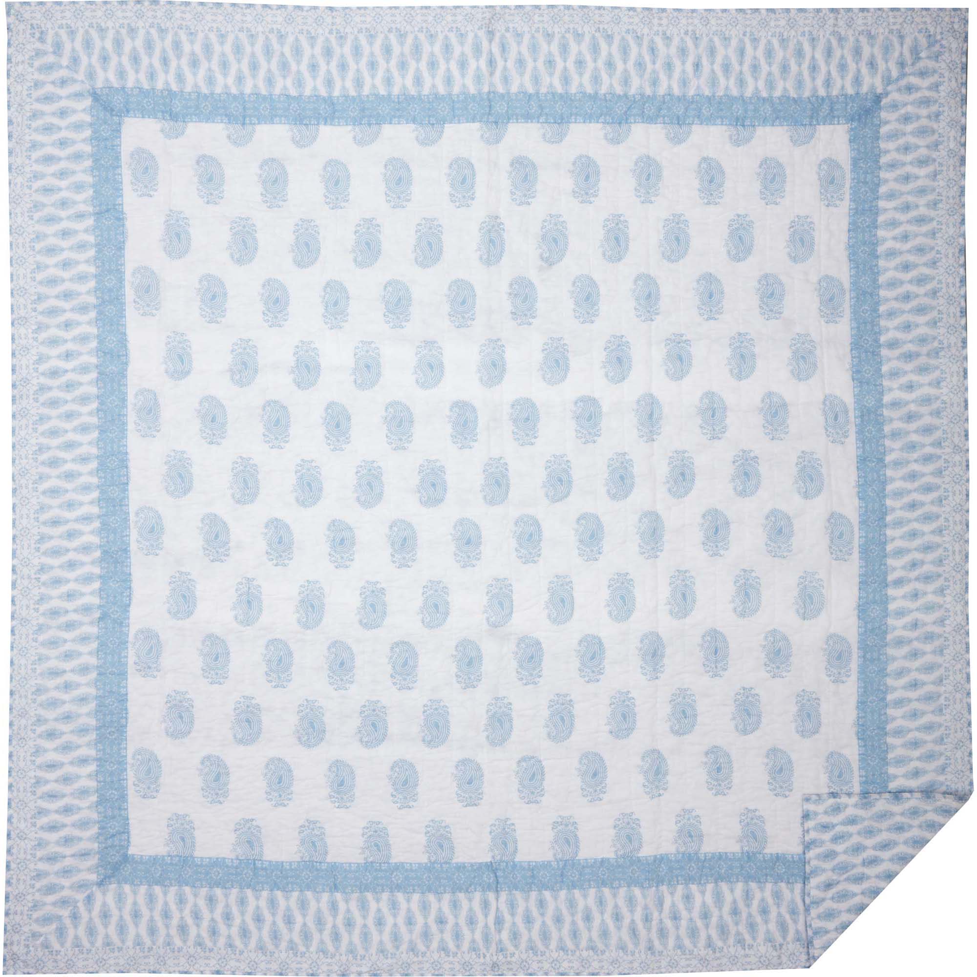 April & Olive Avani Blue Queen Quilt 90Wx90L By VHC Brands