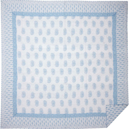 April & Olive Avani Blue Queen Quilt 90Wx90L By VHC Brands