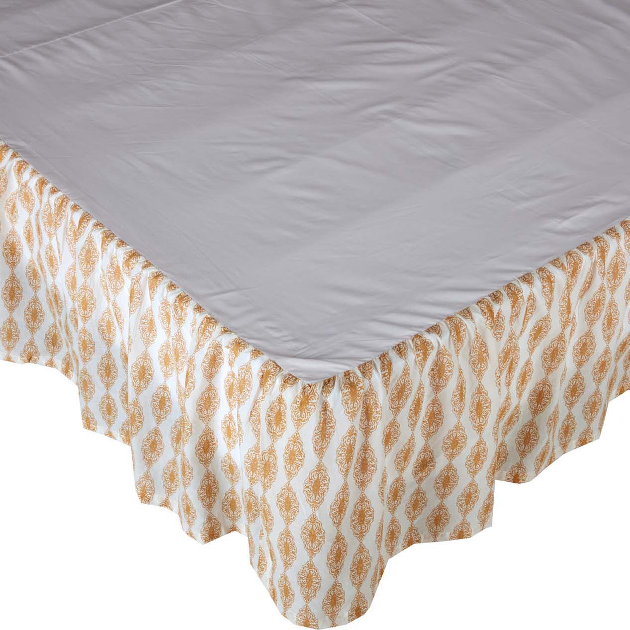 April & Olive Avani Gold Queen Bed Skirt 60x80x16 By VHC Brands