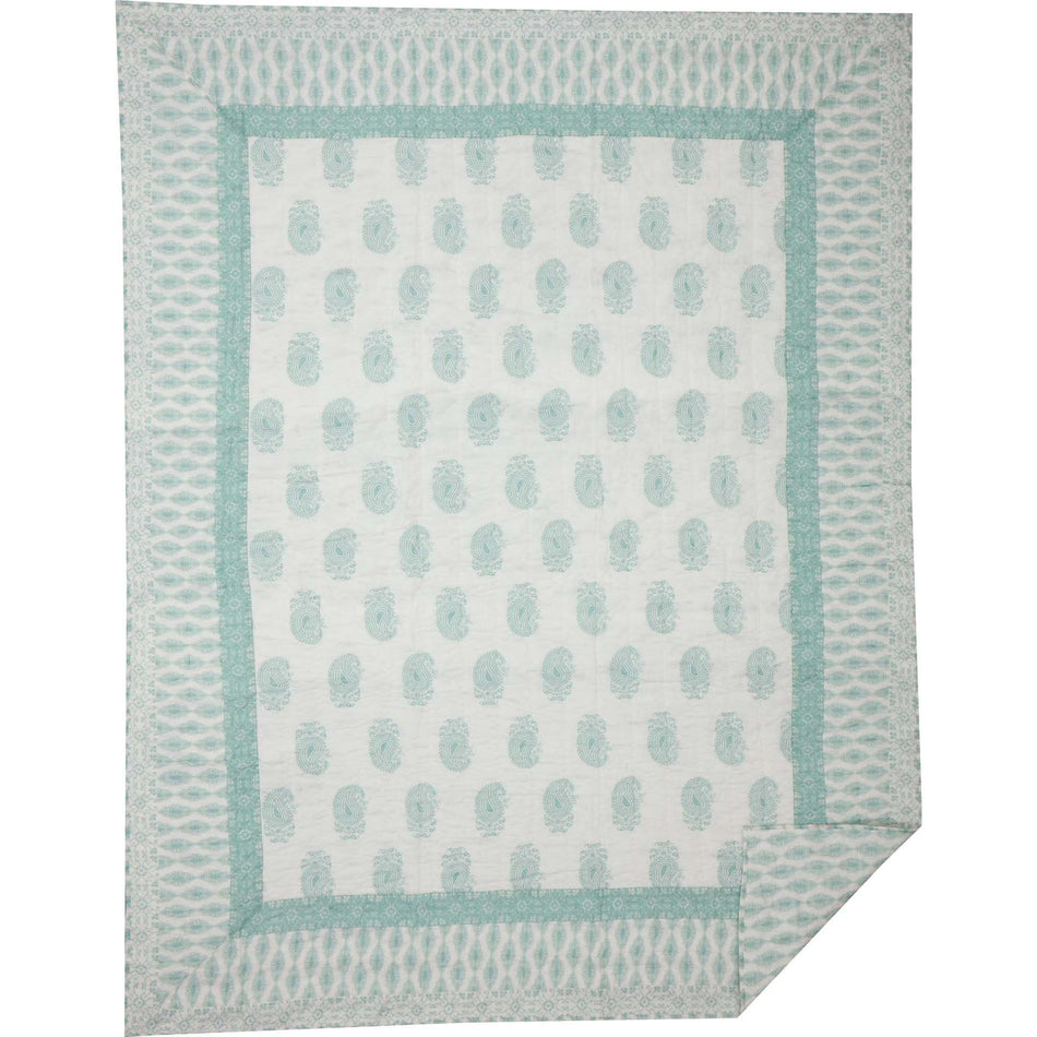 April & Olive Avani Sea Glass Twin Quilt 68Wx86L By VHC Brands