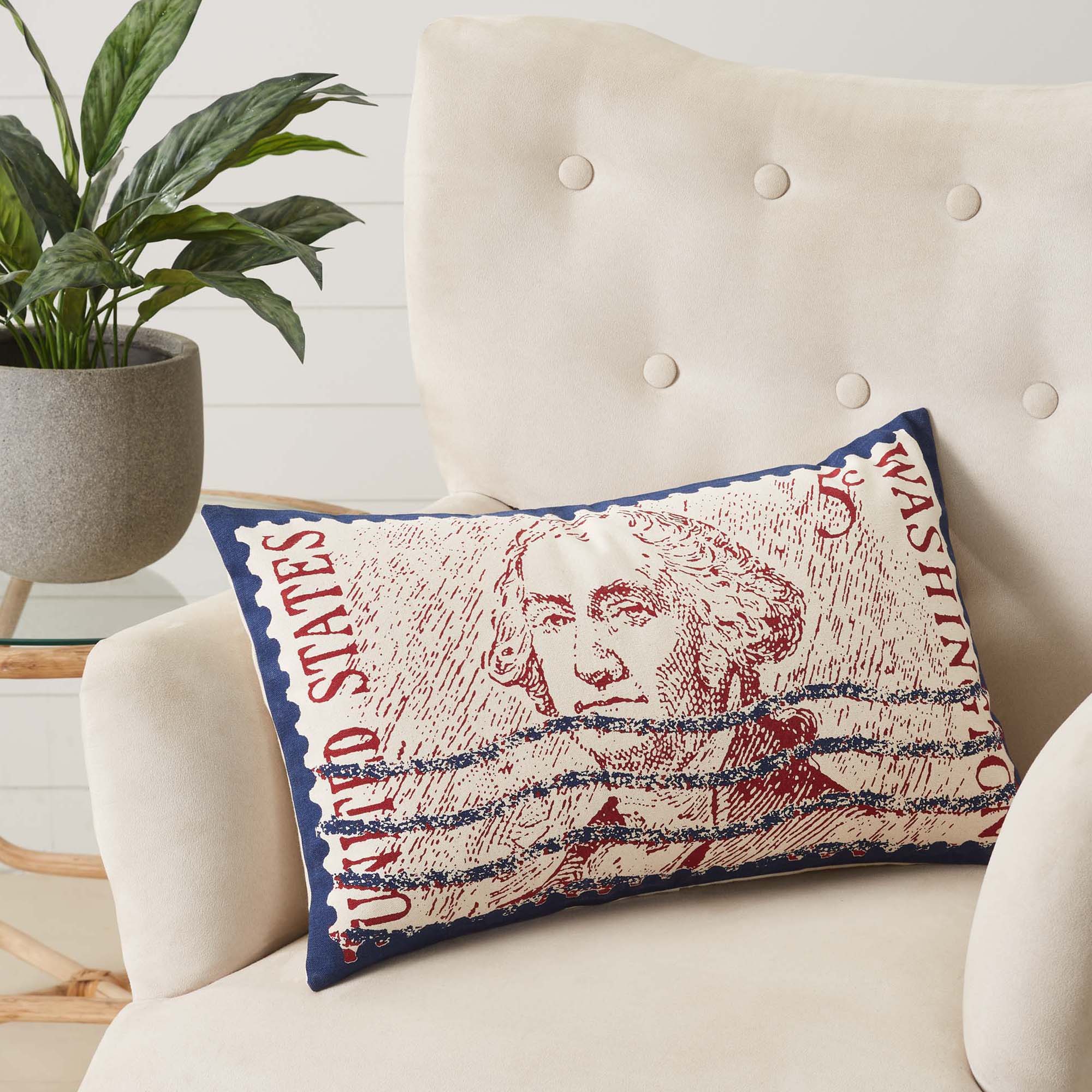 Mayflower Market George Washington Pillow 14x22 By VHC Brands