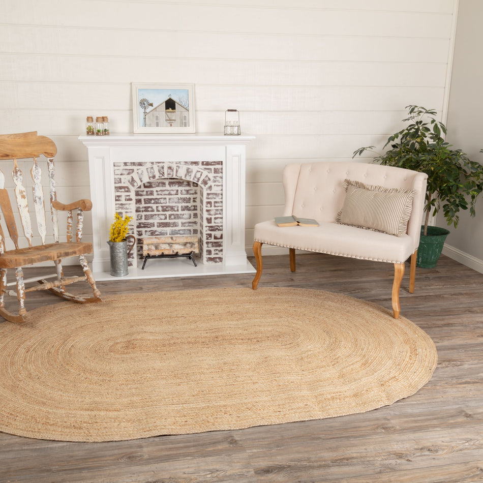 Natural Jute Rug Oval w/ Pad 72x108