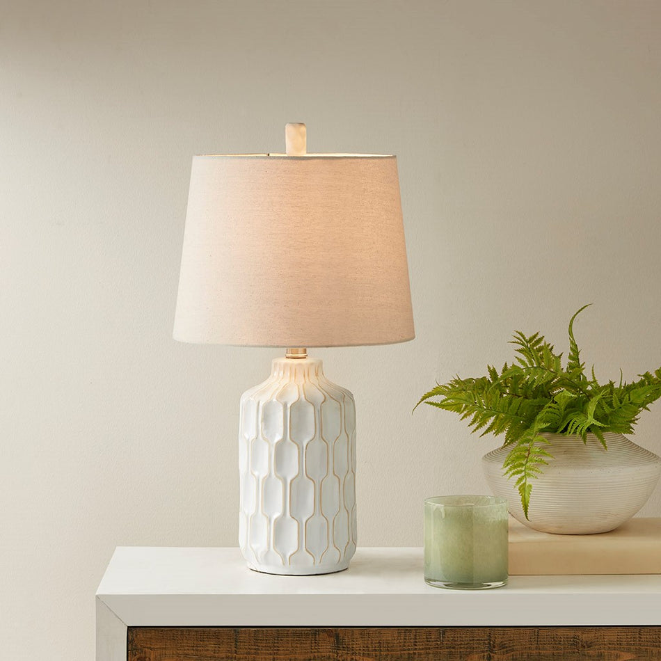 Contour Ceramic Table Lamp - Ivory