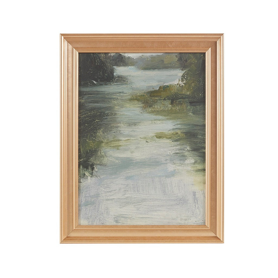 Estuary Framed Glass Wall Art - Multicolor