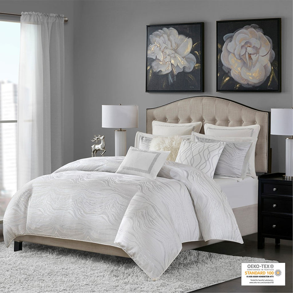 Madison Park Signature Hollywood Glam Comforter Set - White - King Size