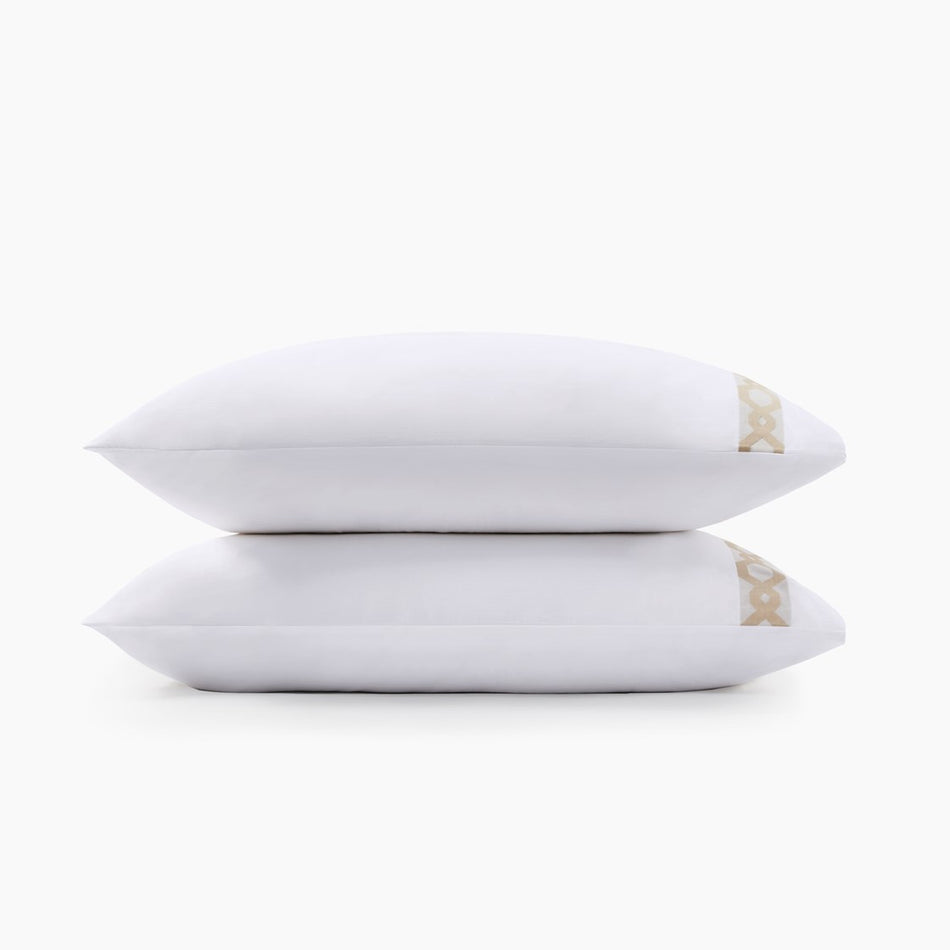 Croscill Signature Hem 300TC Cotton Pillowcases - Taupe  - Standard Size Shop Online & Save - expresshomedirectr.com