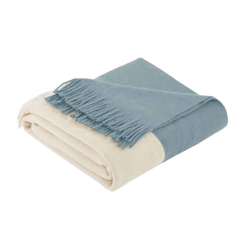 Stockholm Color Block Faux Cashmere Throw - Aqua - 50x60"