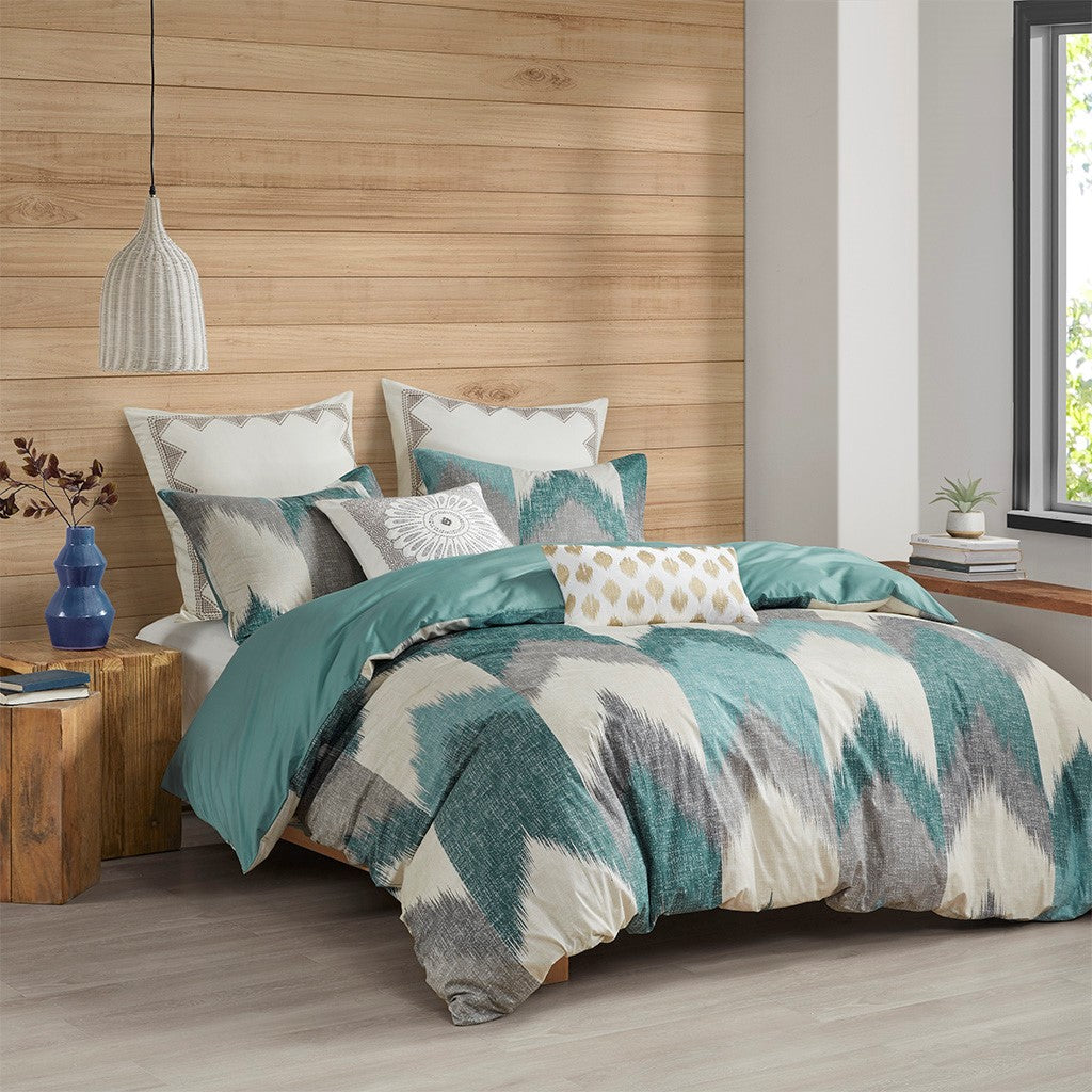 INK+IVY Alpine 3 Piece Duvet Cover Mini Set - Aqua - King Size / Cal King Size