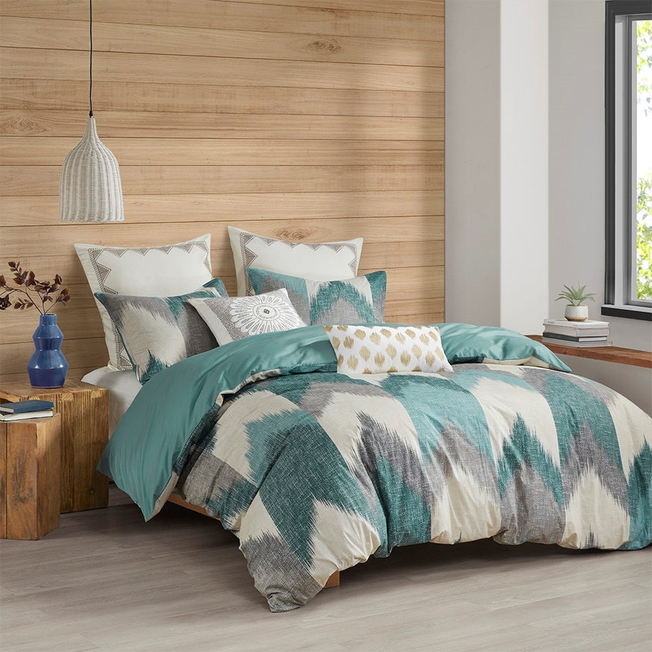 INK+IVY Alpine 3 Piece Comforter Mini Set - Aqua - Full Size / Queen Size