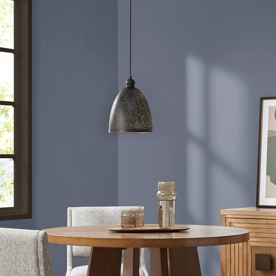 Arbios Metal Perforated Pendant - Matte Black