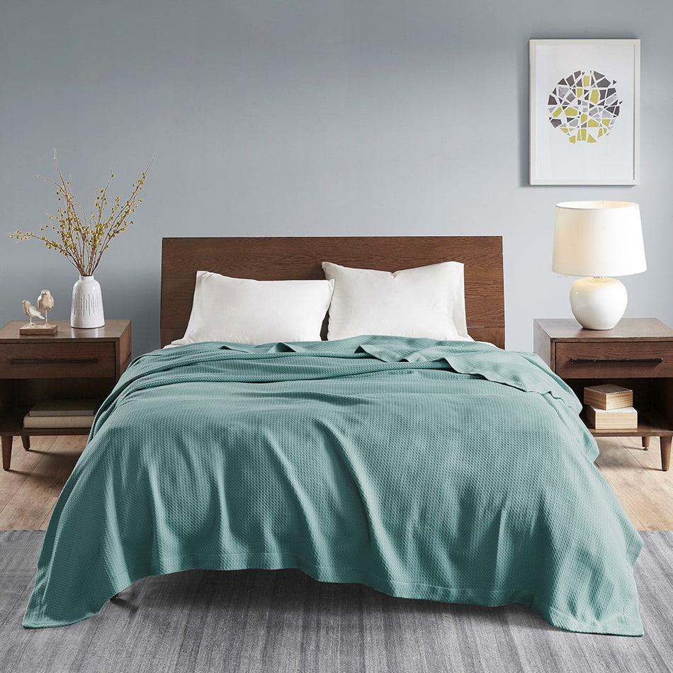 Madison Park Egyptian Cotton Blanket - Teal - Twin Size