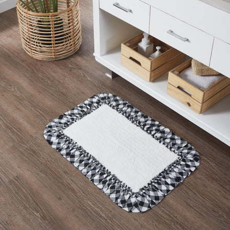 April & Olive Annie Buffalo Black Check Bathmat 20x30 By VHC Brands