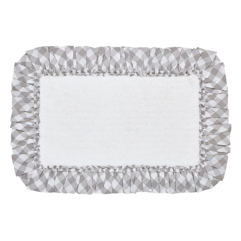 April & Olive Annie Buffalo Grey Check Bathmat 20x30 By VHC Brands