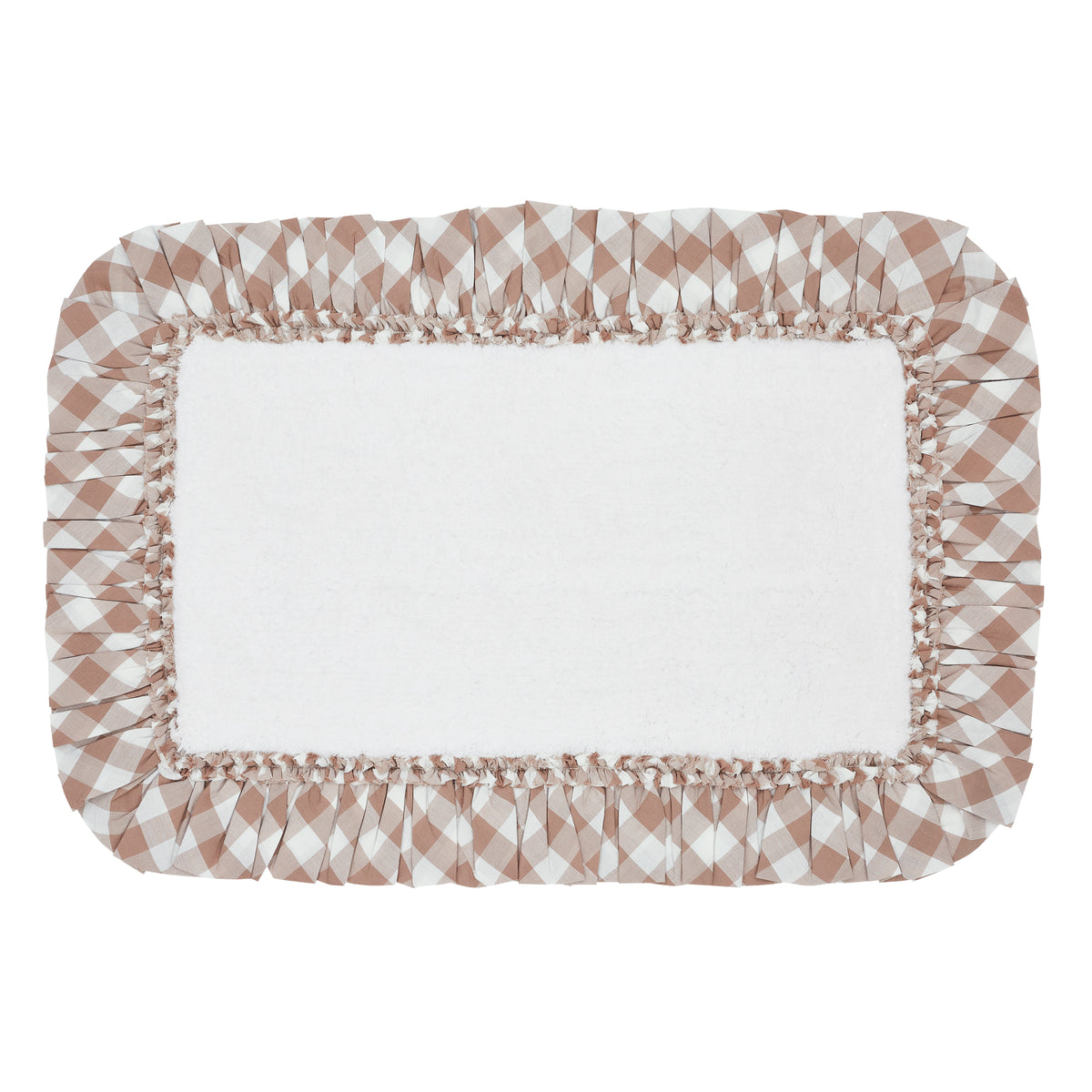 April & Olive Annie Buffalo Portabella Check Bathmat 20x30 By VHC Brands