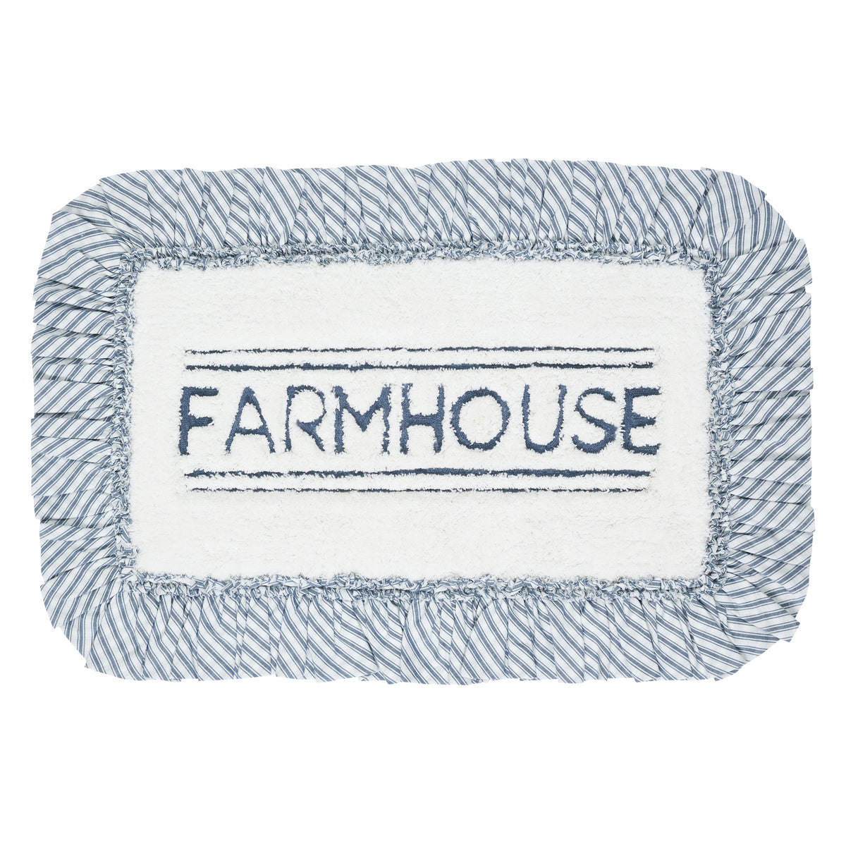 April & Olive Sawyer Mill Blue Farmhouse Bathmat 20x30 By VHC Brands