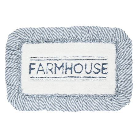 April & Olive Sawyer Mill Blue Farmhouse Bathmat 20x30 By VHC Brands