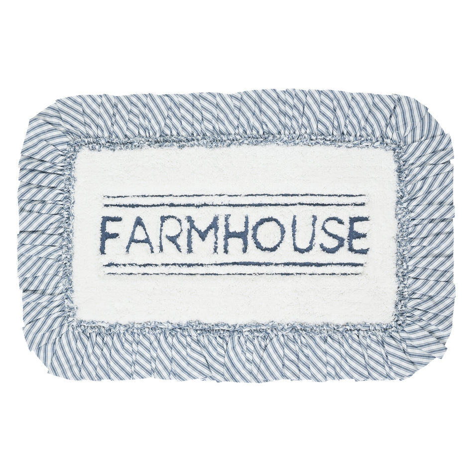 April & Olive Sawyer Mill Blue Farmhouse Bathmat 20x30 By VHC Brands