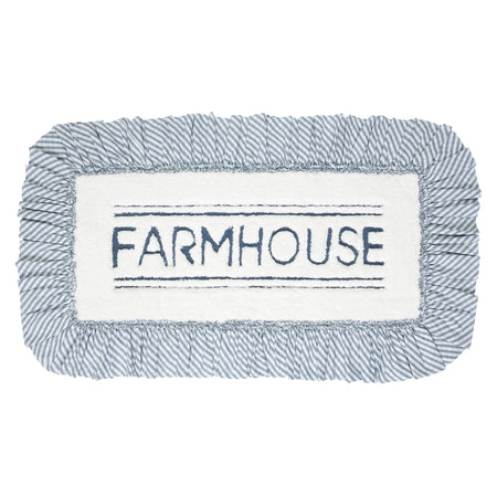 April & Olive Sawyer Mill Blue Farmhouse Bathmat 27x48 By VHC Brands