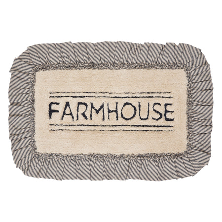 April & Olive Sawyer Mill Charcoal Farmhouse Bathmat 20x30 By VHC Brands