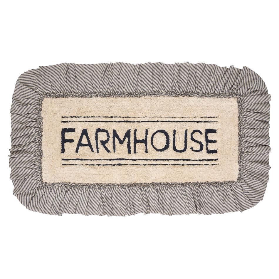 April & Olive Sawyer Mill Charcoal Farmhouse Bathmat 27x48 By VHC Brands