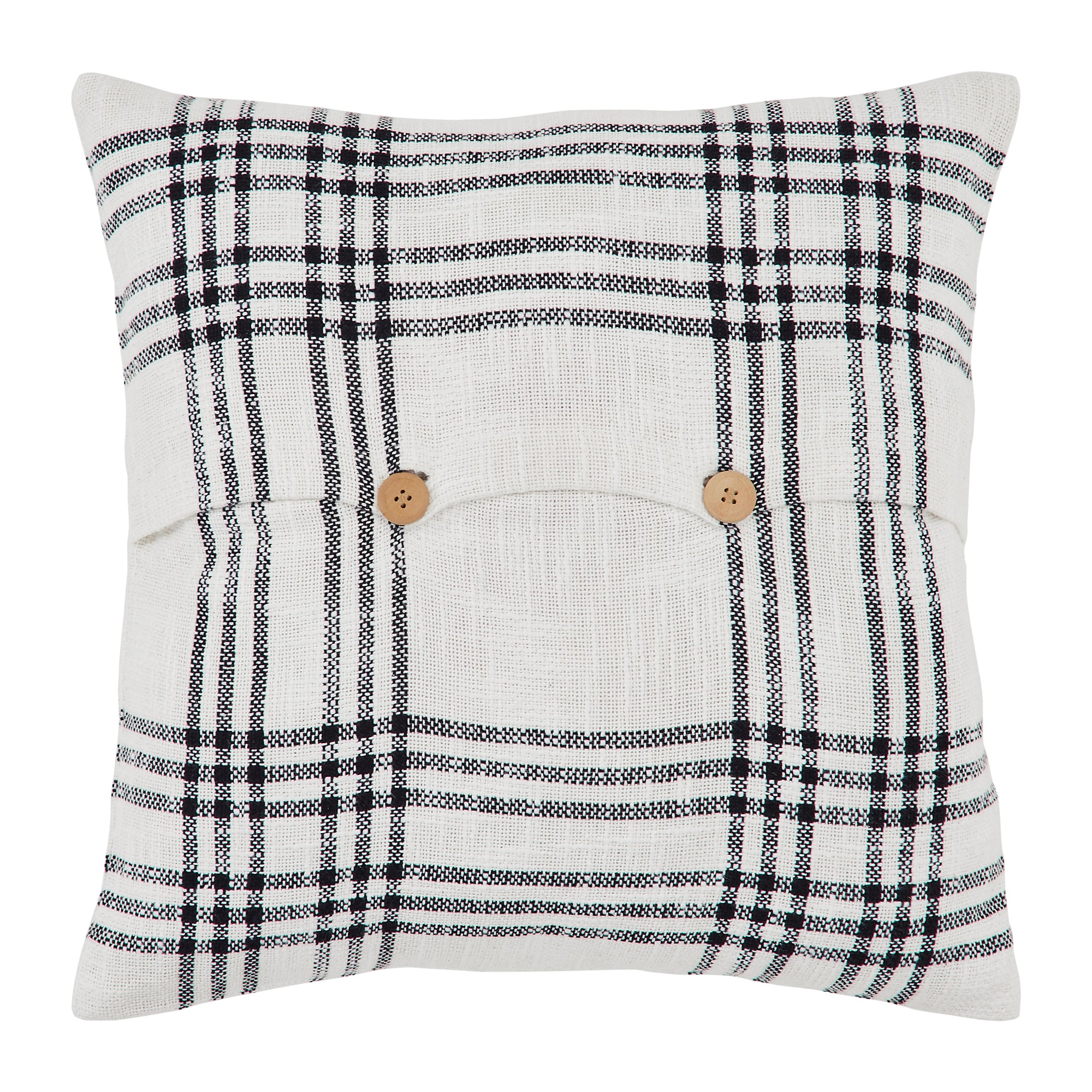 April & Olive Black Plaid Fabric Pillow 18x18 By VHC Brands