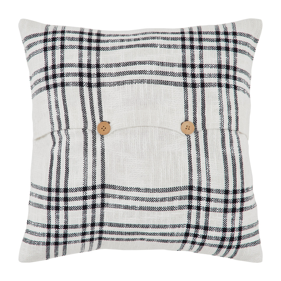 April & Olive Black Plaid Fabric Pillow 18x18 By VHC Brands