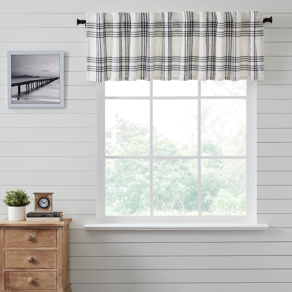 April & Olive Black Plaid Valance 19x90 By VHC Brands