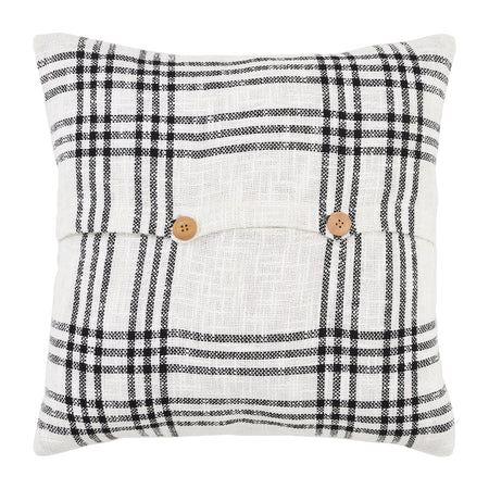 Seasons Crest Black Plaid Merry & Bright Pillow 18x18 By VHC Brands