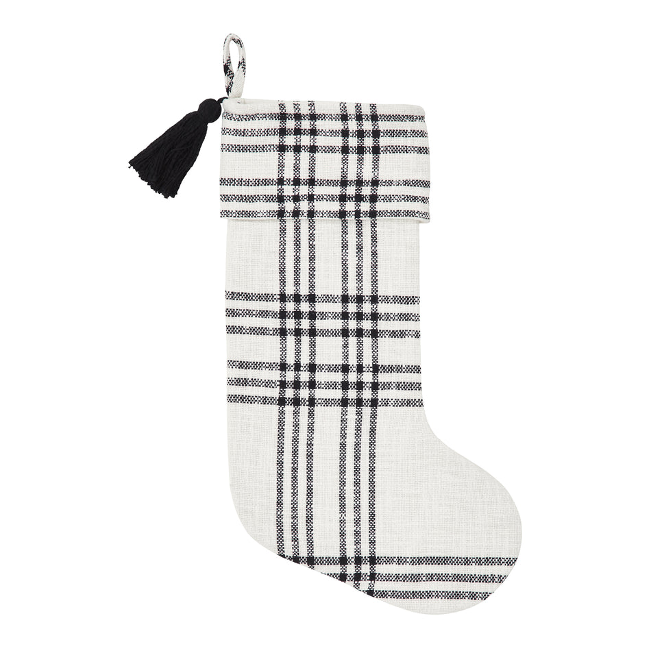 Seasons Crest Black Plaid Stocking 12x20 By VHC Brands