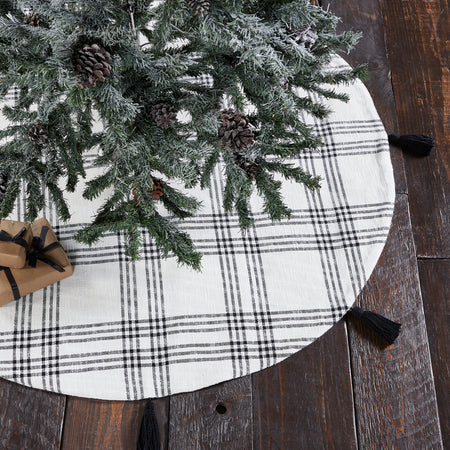 Seasons Crest Black Plaid Tree Skirt 48 By VHC Brands