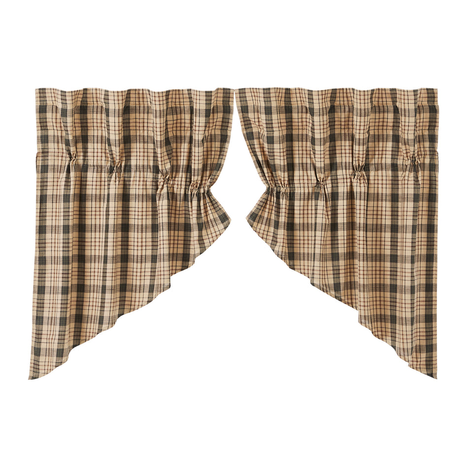 Mayflower Market Cider Mill Plaid Prairie Swag Set of 2 36x36x18 By VHC Brands