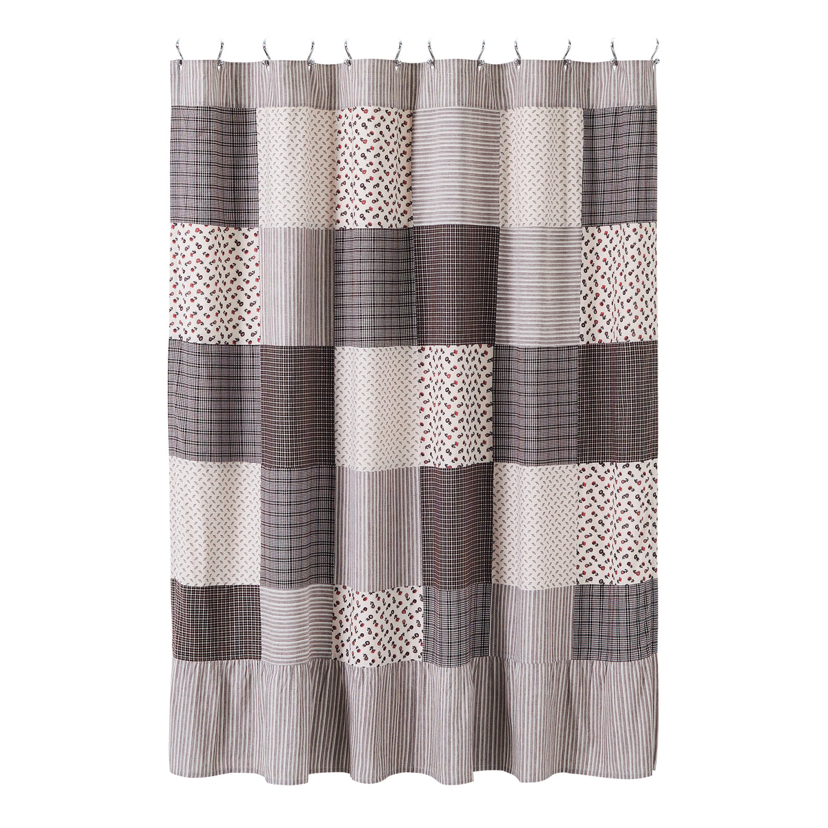 April & Olive Florette Patchwork Shower Curtain 72x72 By VHC Brands