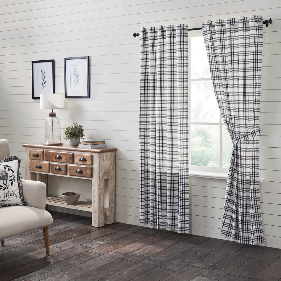 Sawyer Mill Black Plaid Panel Set of 2 84x40