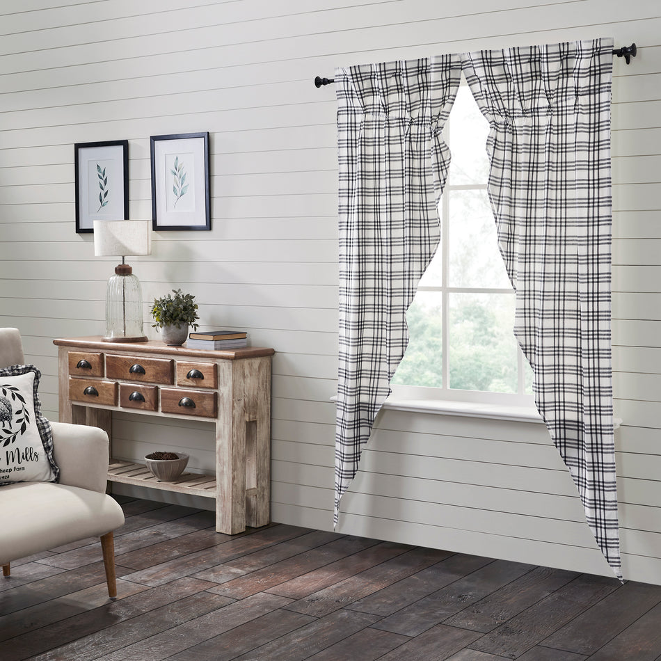 Sawyer Mill Black Plaid Prairie Long Panel Set of 2 84x36x18