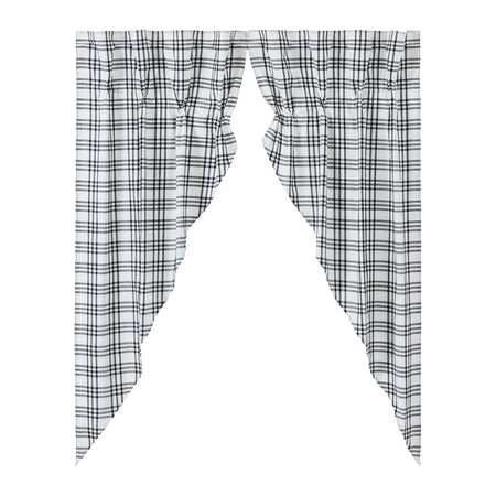 April & Olive Sawyer Mill Black Plaid Prairie Short Panel Set of 2 63x36x18 By VHC Brands