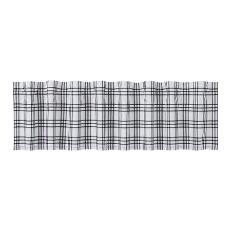 April & Olive Sawyer Mill Black Plaid Valance 16x72 By VHC Brands