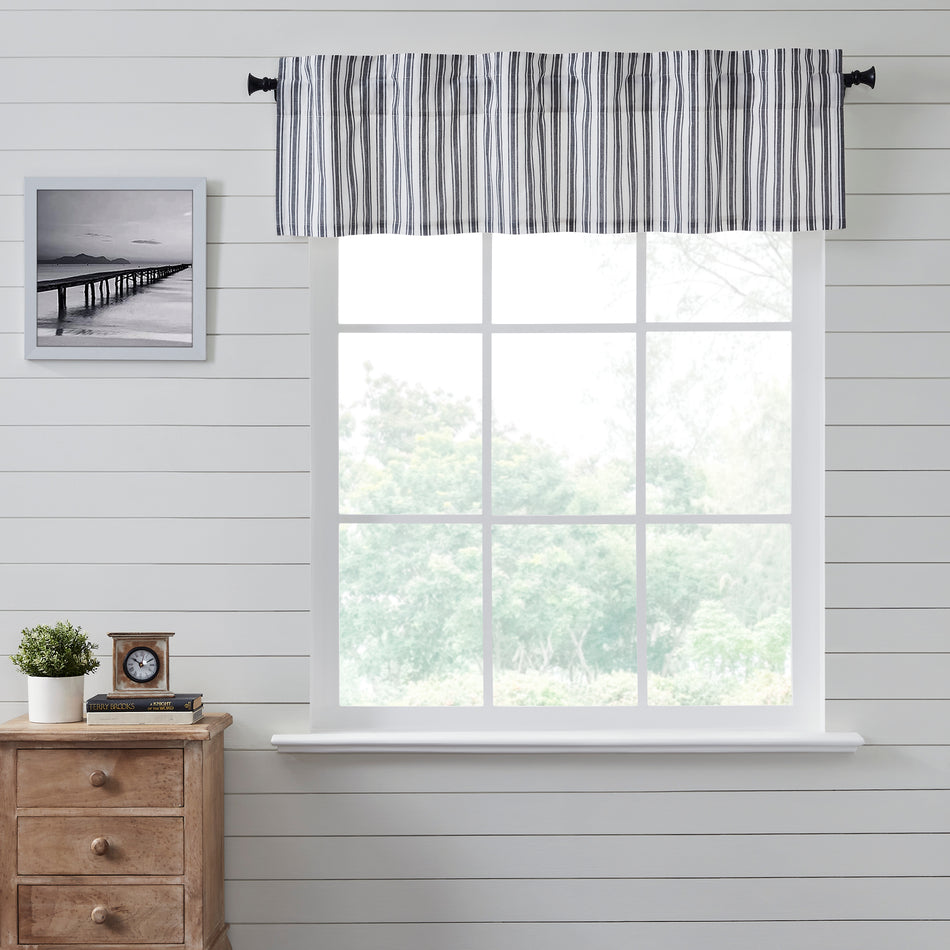 Sawyer Mill Black Ticking Stripe Valance 16x60