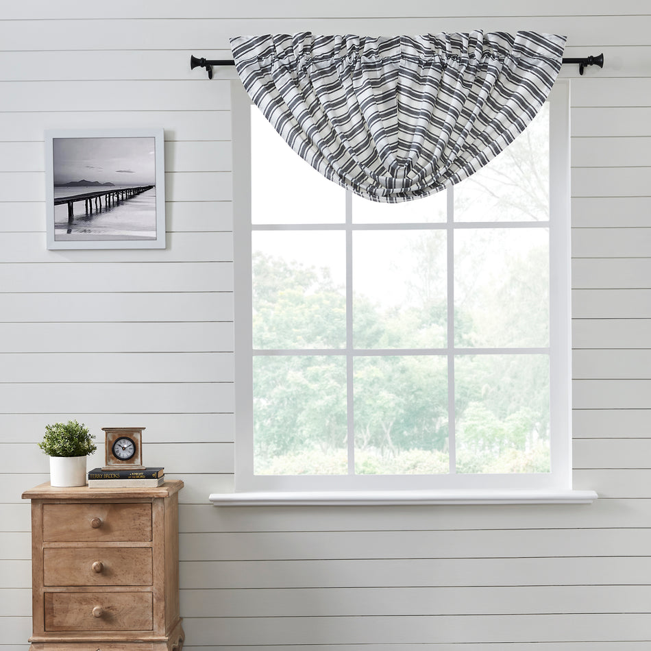 Sawyer Mill Black Ticking Stripe Balloon Valance 15x60