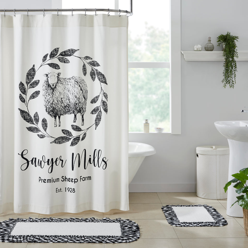 Sawyer Mill Black Sheep Shower Curtain 72x72