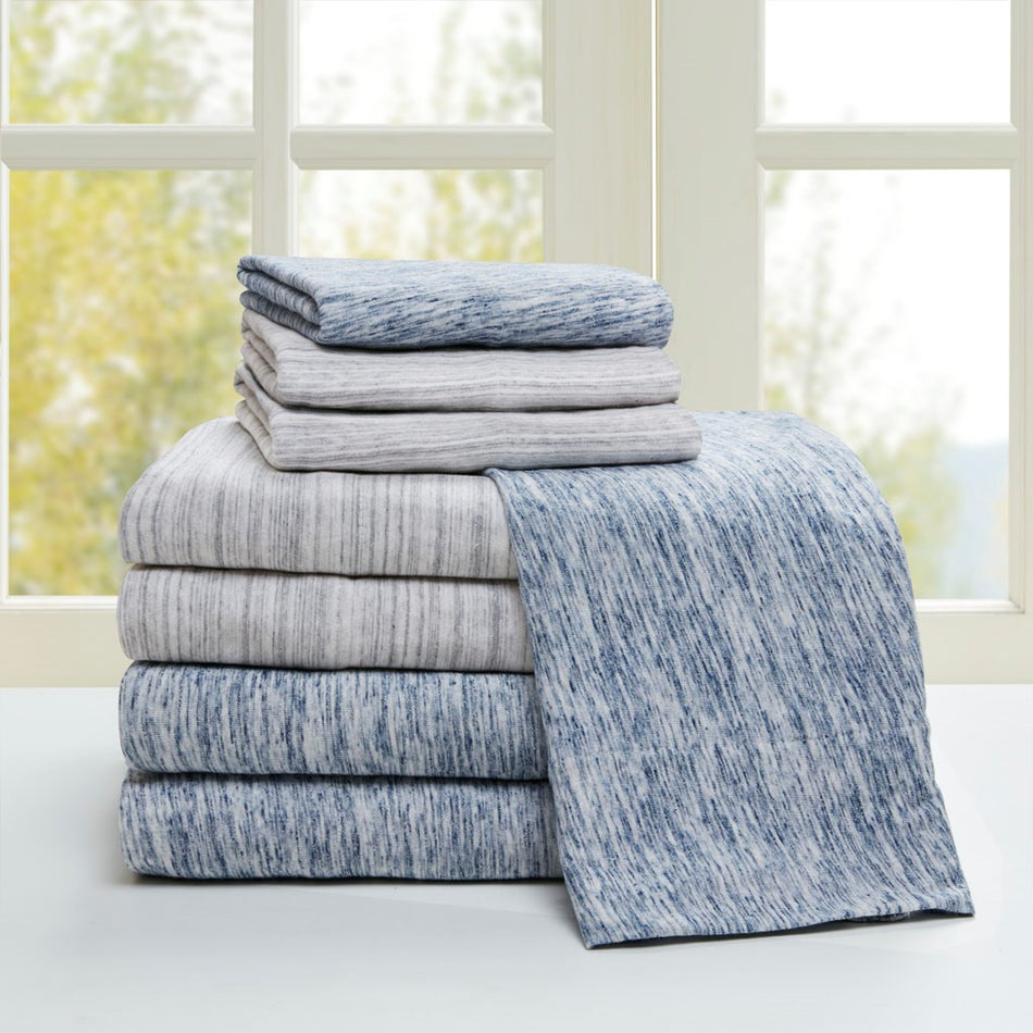 Urban Habitat Space Dyed Cotton Jersey Knit Sheet Set - Grey - Full Size