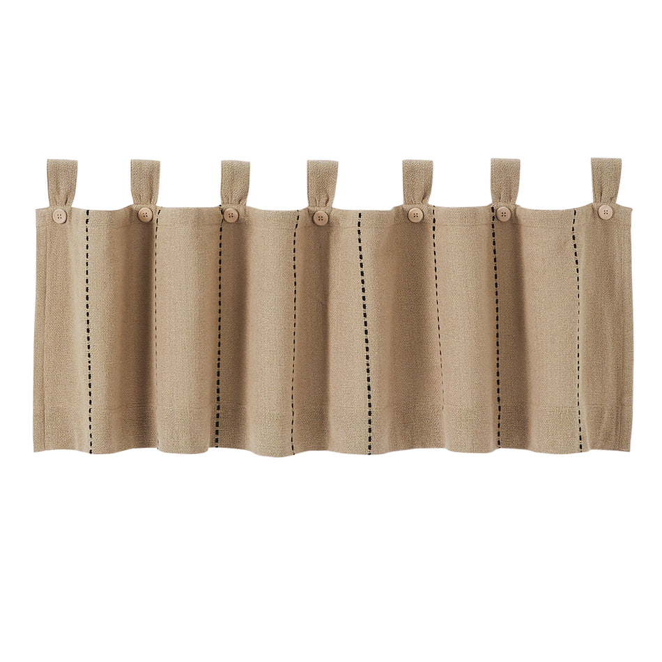 April & Olive Stitched Burlap Natural Valance 16x60 By VHC Brands