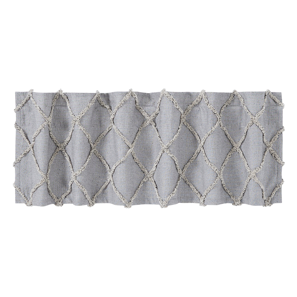 April & Olive Frayed Lattice Creme & Black Valance 16x60 By VHC Brands